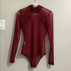 Red Sheer Bodysuit